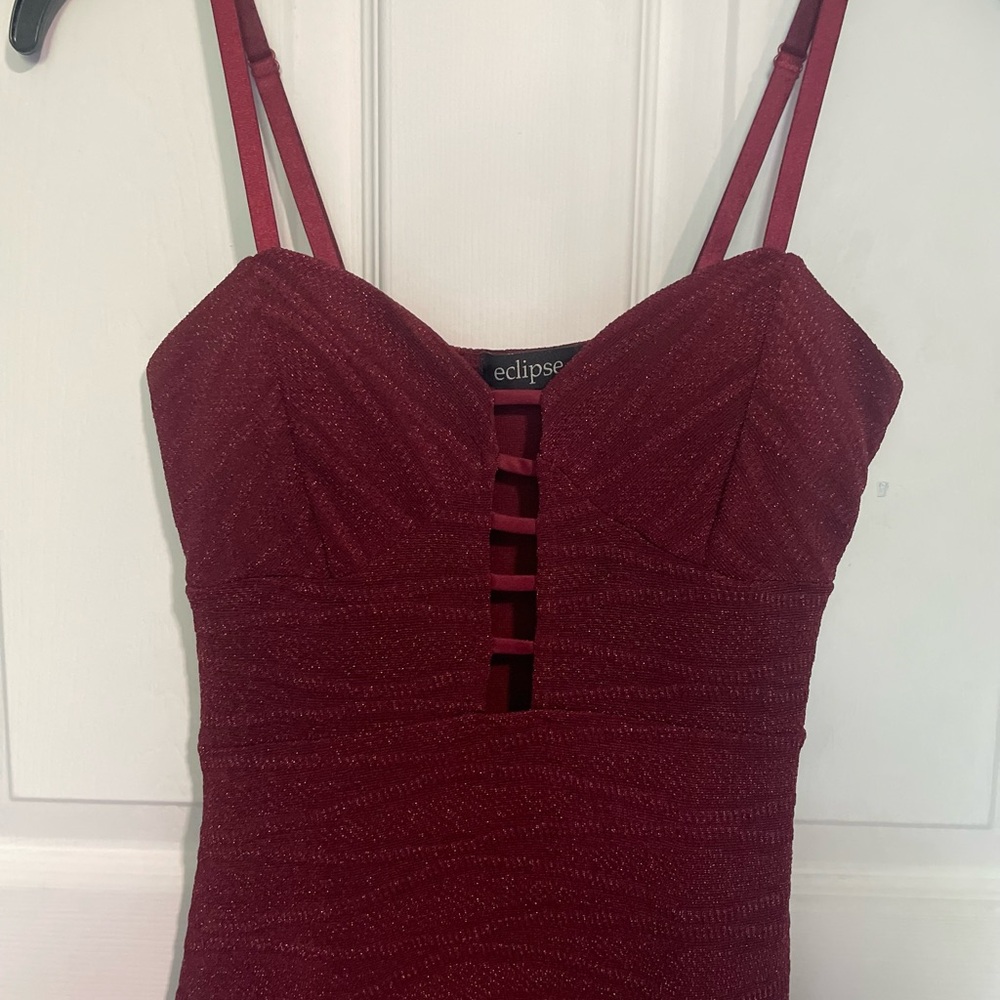 Eclipse Red Sleeveless Ruched Mini Dress